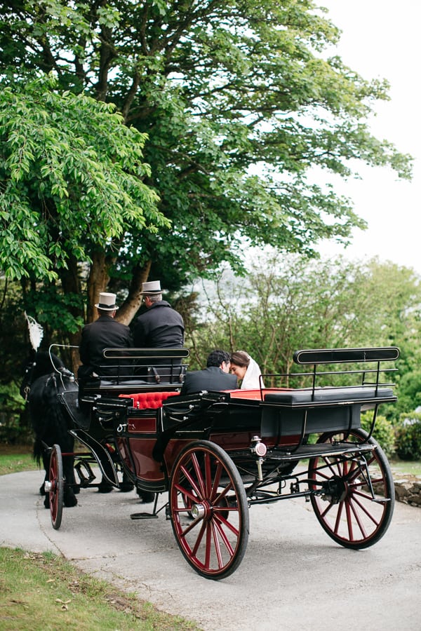 Wedding ireland Donegal horse and carriage
