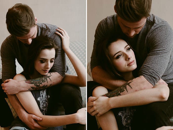 Intmate indoor engagement photography