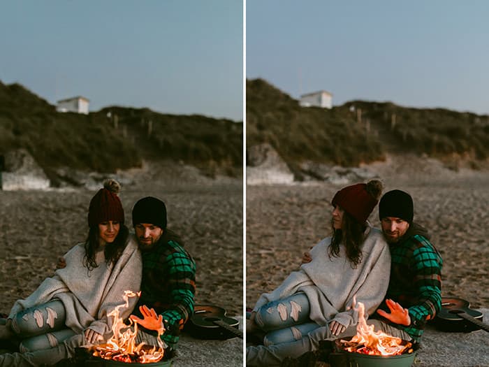 camping couple surf shoot