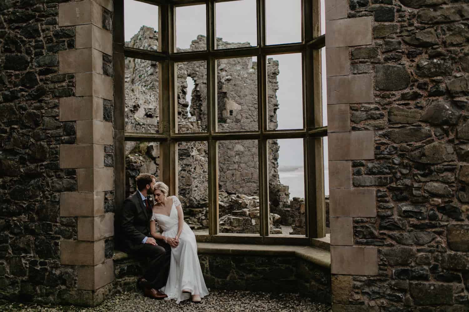 adventure elopement Northern Ireland Dunluce Castle