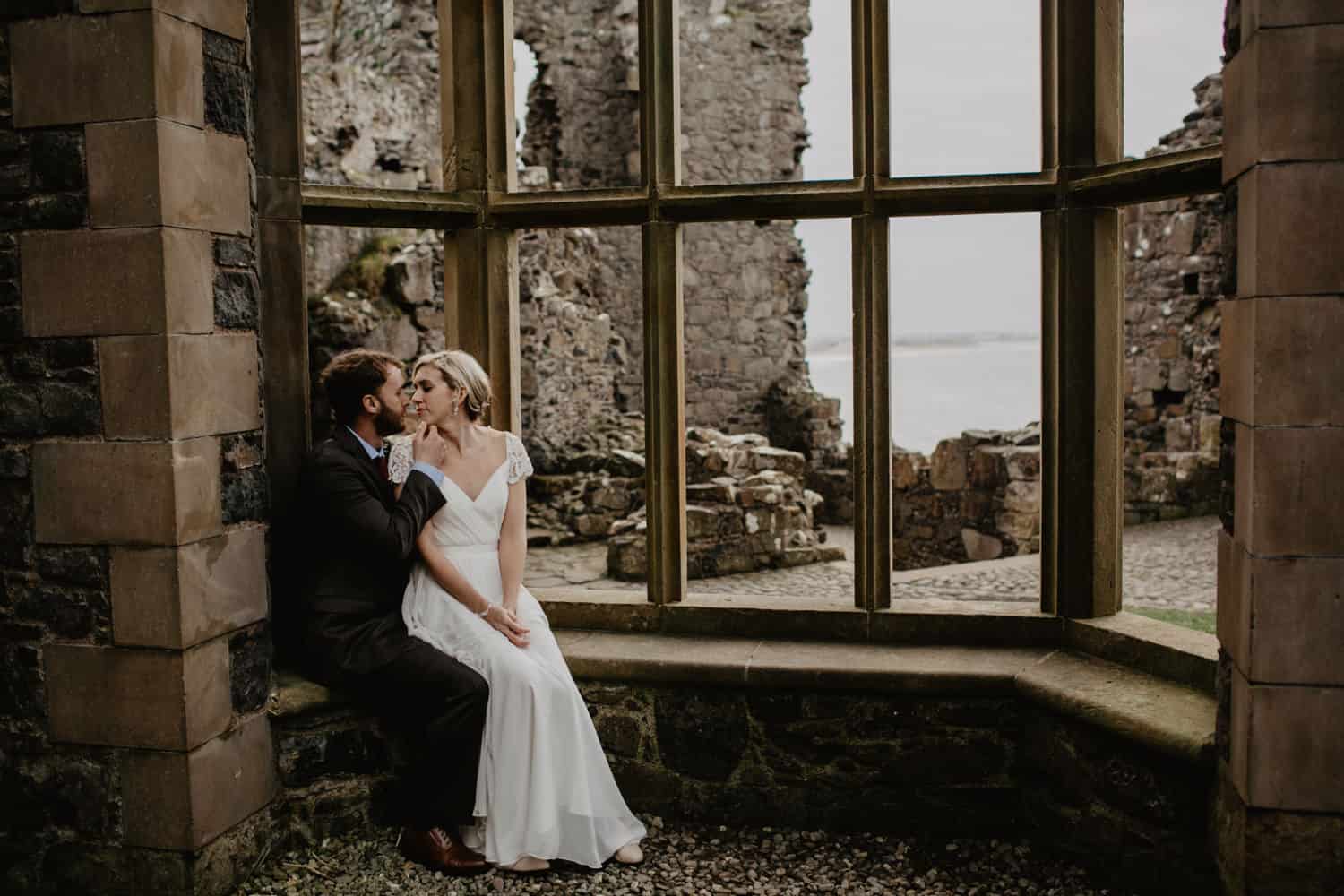 adventure elopement Northern Ireland Dunluce Castle