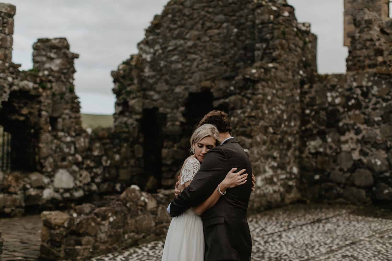 adventure elopement Northern Ireland Dunluce Castle