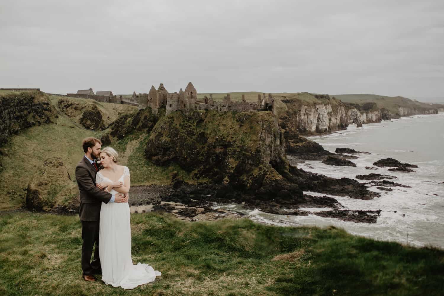 adventure elopement Northern Ireland Dunluce Castle