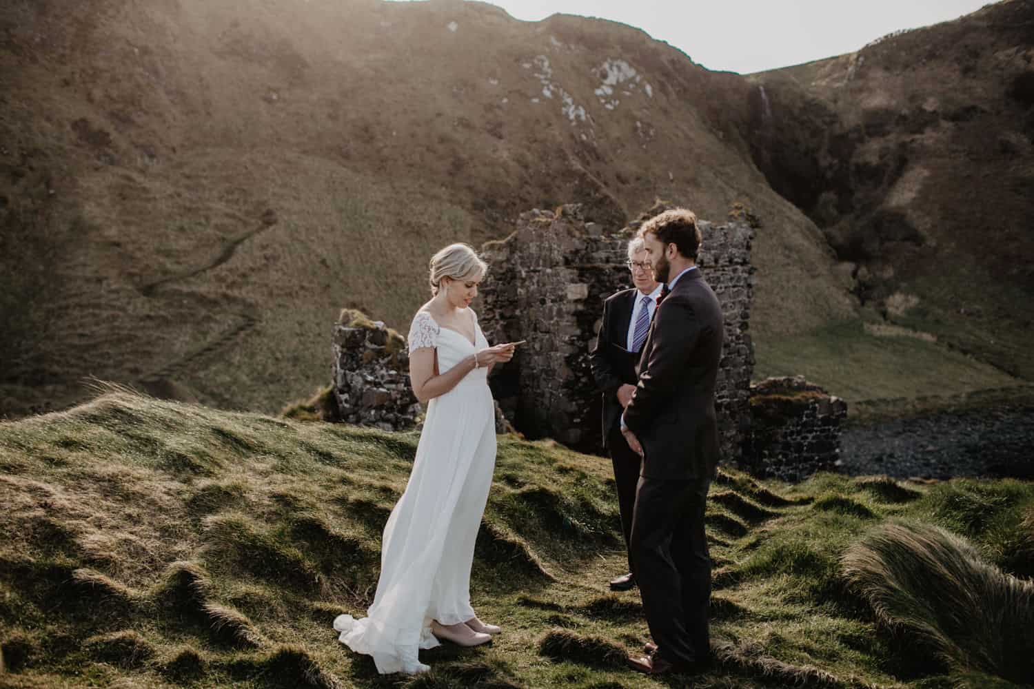 elopement Northern Ireland Kinbane Castle