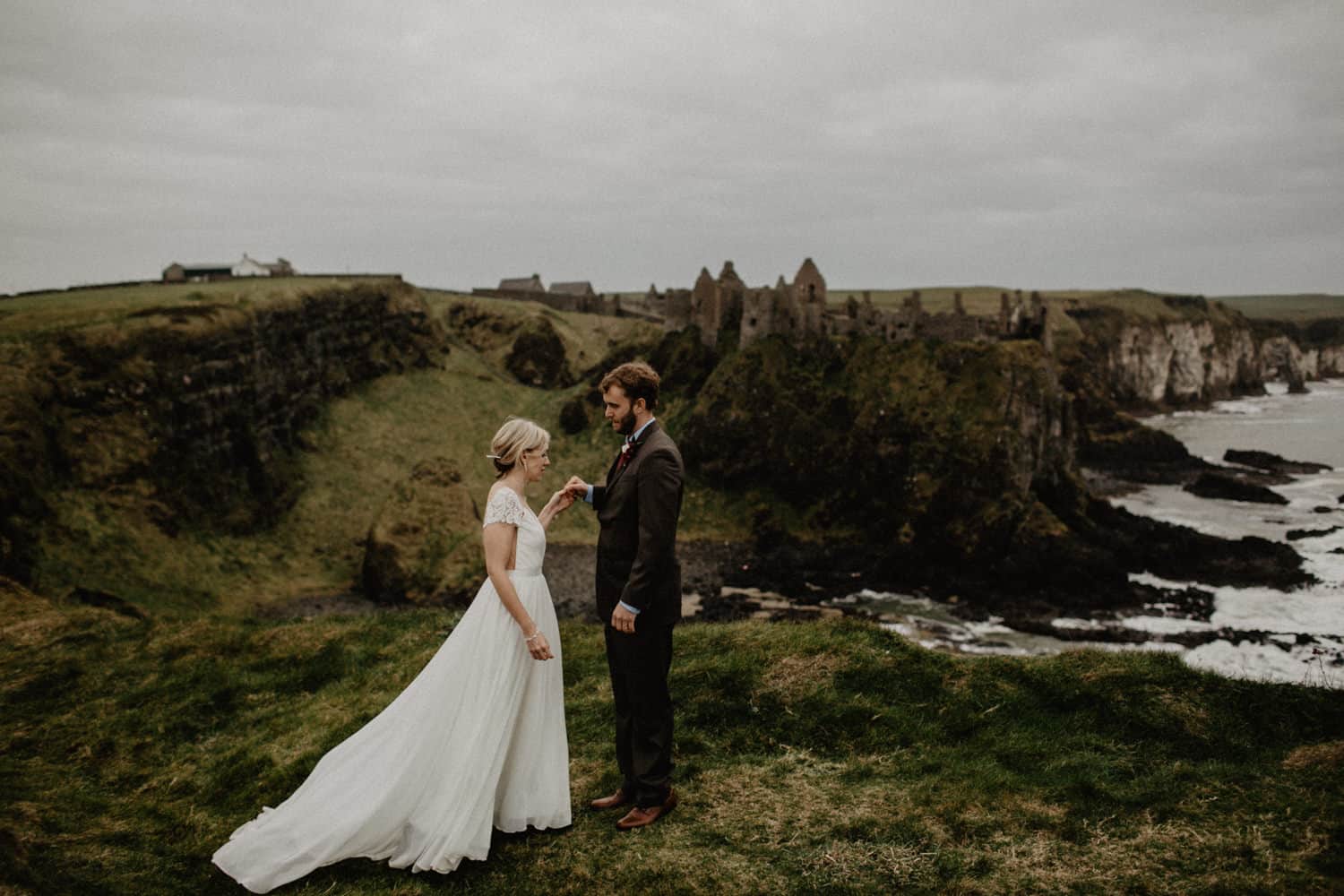 Irish elopement photographer northern ireland Dunluce castle