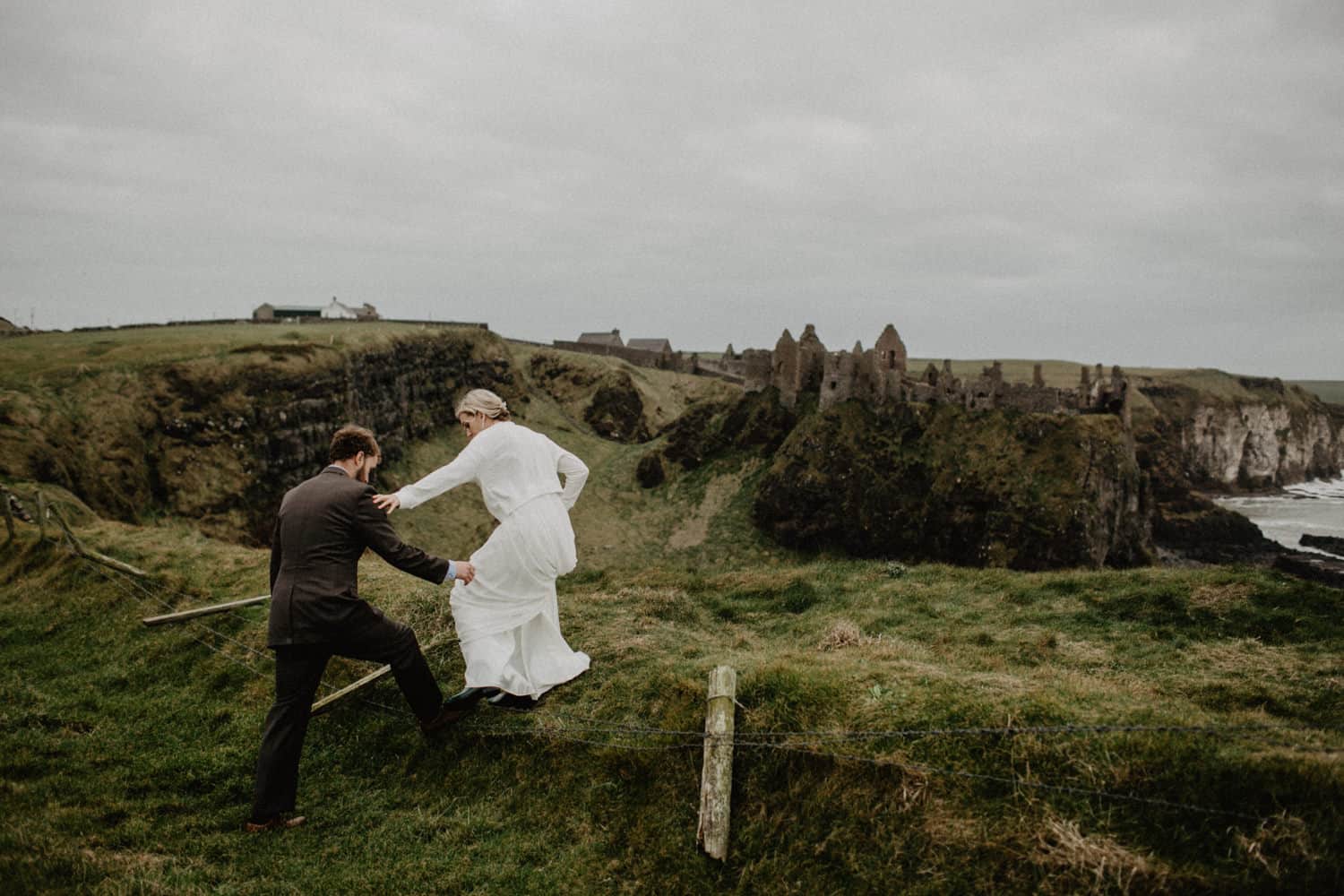 northern Ireland adventure elopement Dunluce castle