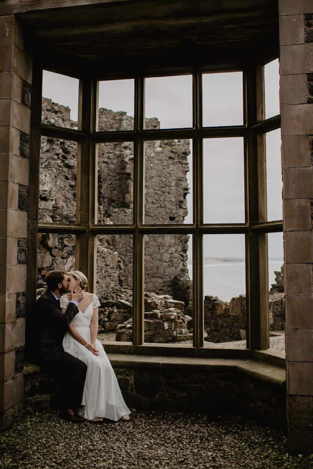 adventure elopement Northern Ireland Dunluce Castle