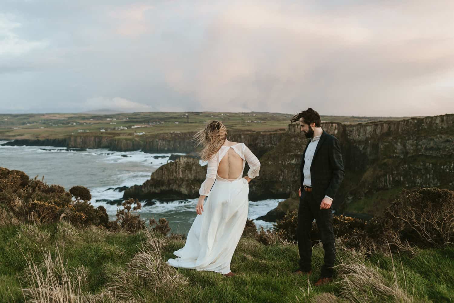 Wedding elopement northern ireland on the coast
